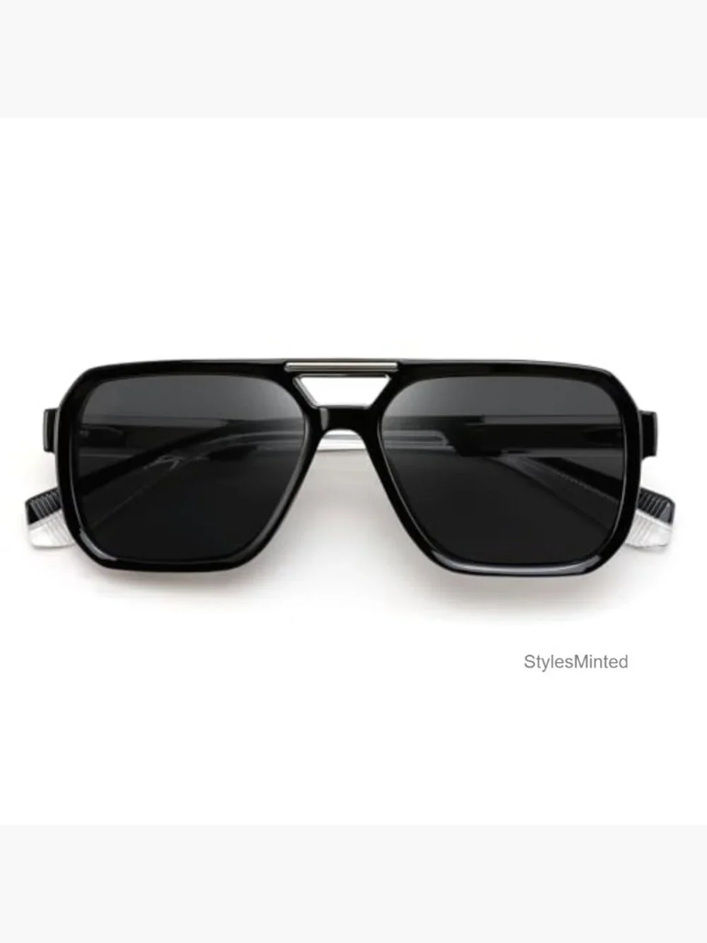Retro Square Aviator Sunglasses for Men Women Large Frame UV Protection